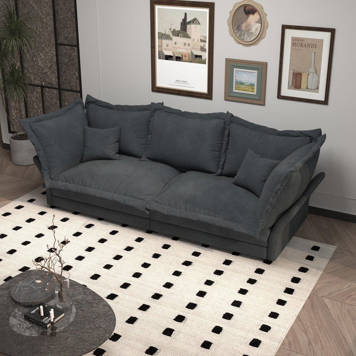 Modern Comfy Upholstered Sofa Cloud Couch, Deep Seat Couches With Multiple Large Soft Pillows by Couch.com