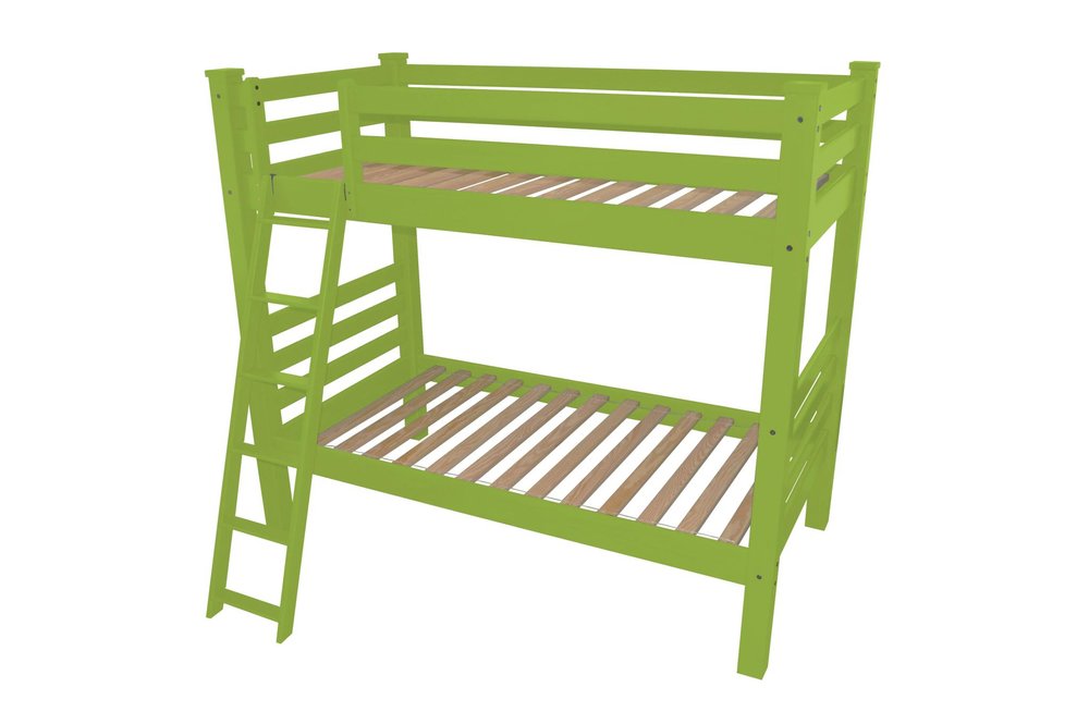 Green Full Solid Wood Bunk Bed