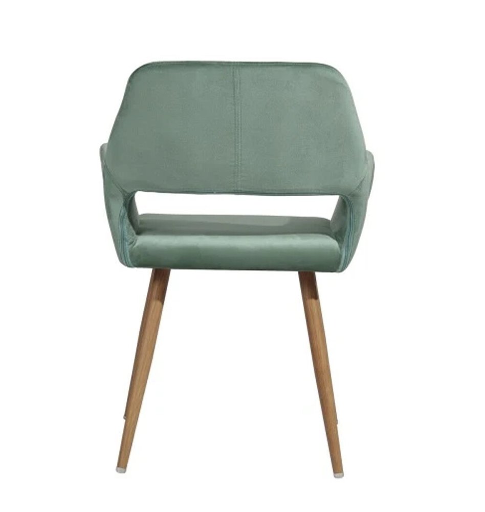 22" Green and Brown Velvet Arm Chair