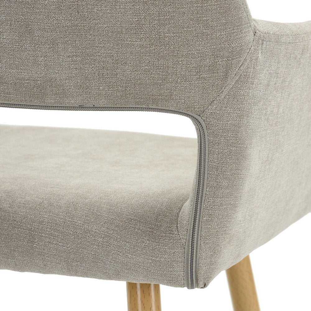 22" Gray and Brown Upholstered Arm Chair