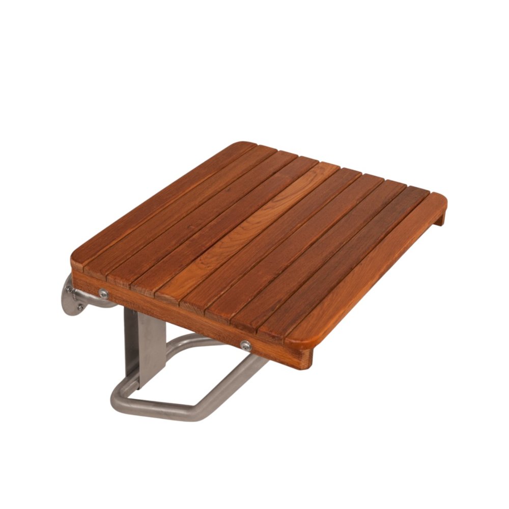 14" X 18" Brown Teak Rectangular Shower Bench