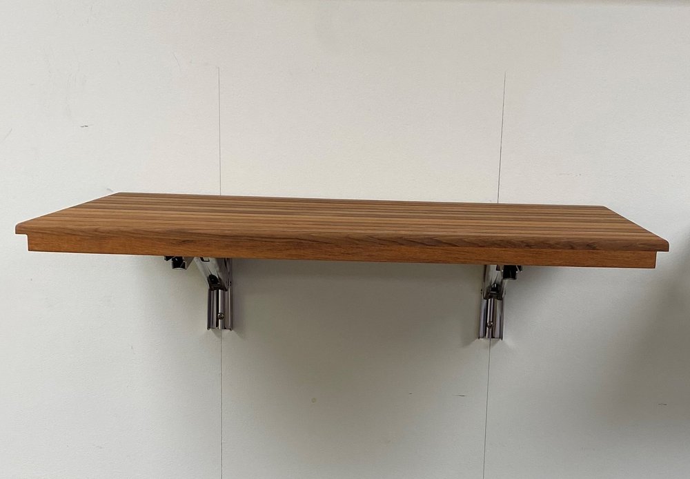 16" X 28" Brown Teak Wall Mount Rectangular Shower Bench