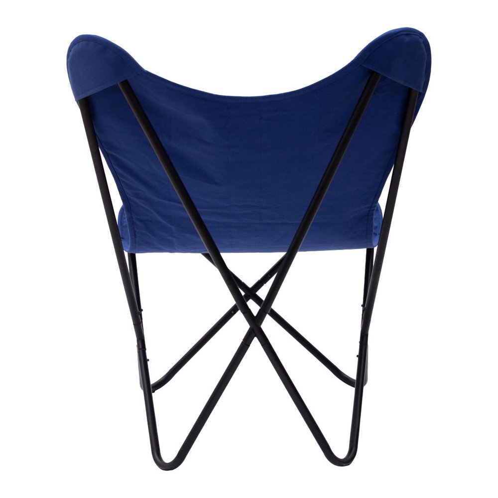 26" Blue And Black Tropical Butterfly Chair