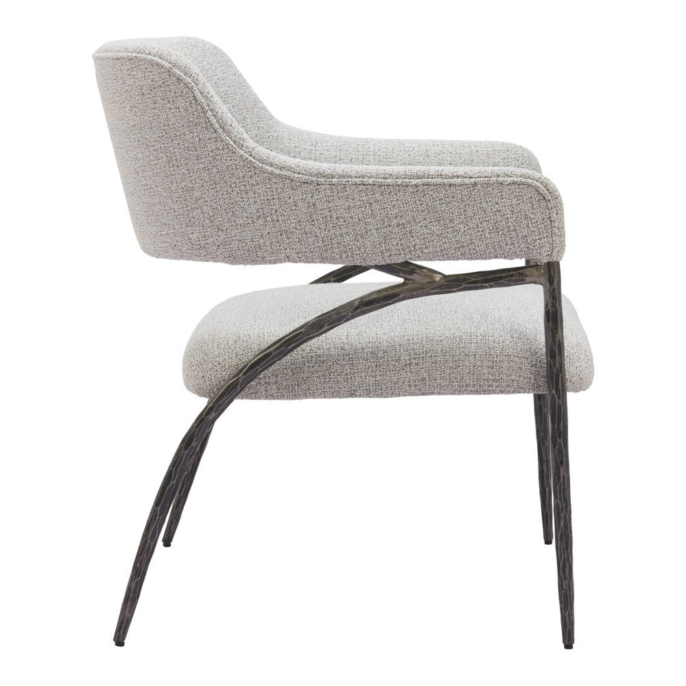 28" Gray And Black Upholstered Arm Chair