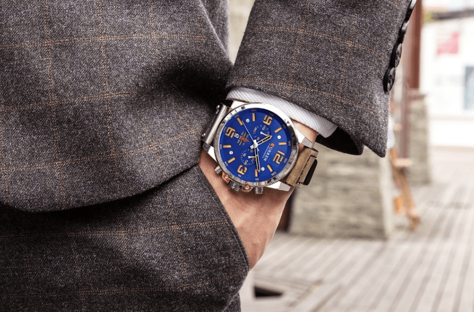 Retro Waterproof Watch With Chronometers Steel Case And Leather Belts Unique Design Excellent Look Perfect Gift For Your Man