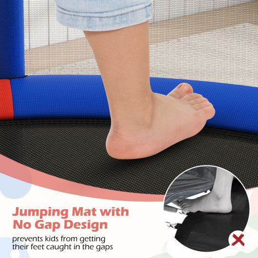 55" Kids Trampoline Gift for for 3-6 Years Old Boys and Girls-Red