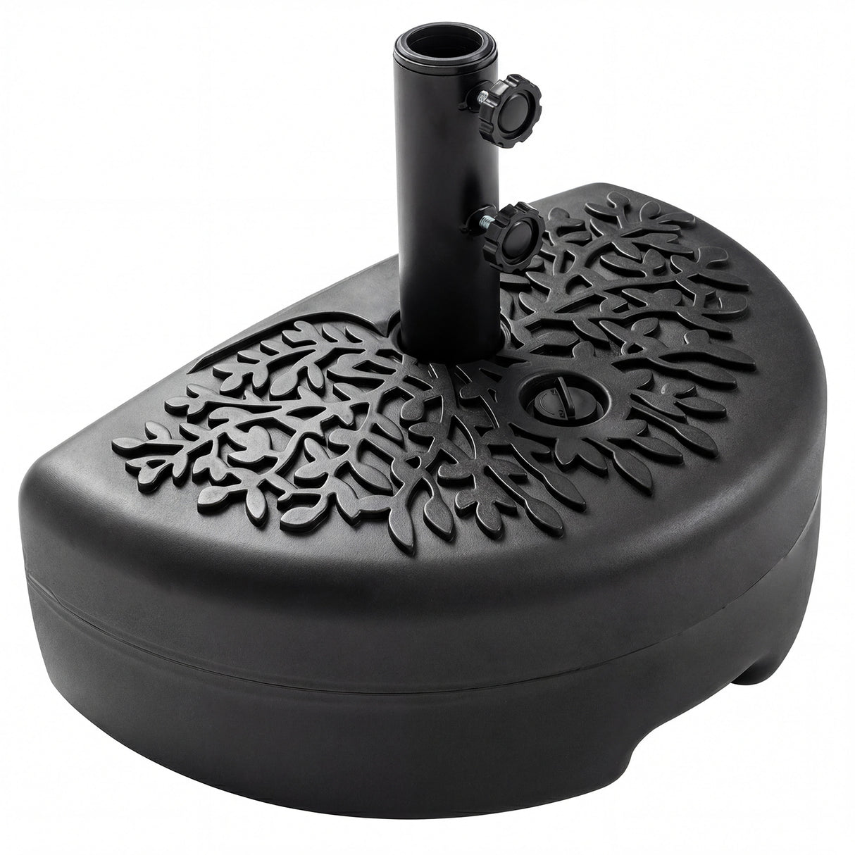 55 LBS Half Round Patio Umbrella Base for Deck Lawn Poolside-Black