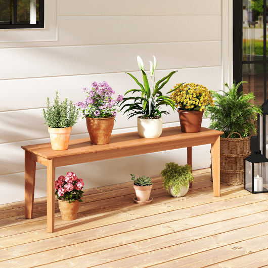 55 Inches Outdoor Teak Wood Bench with 880 LBS Weight Capacity