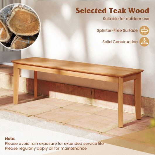 55 Inches Outdoor Teak Wood Bench with 880 LBS Weight Capacity