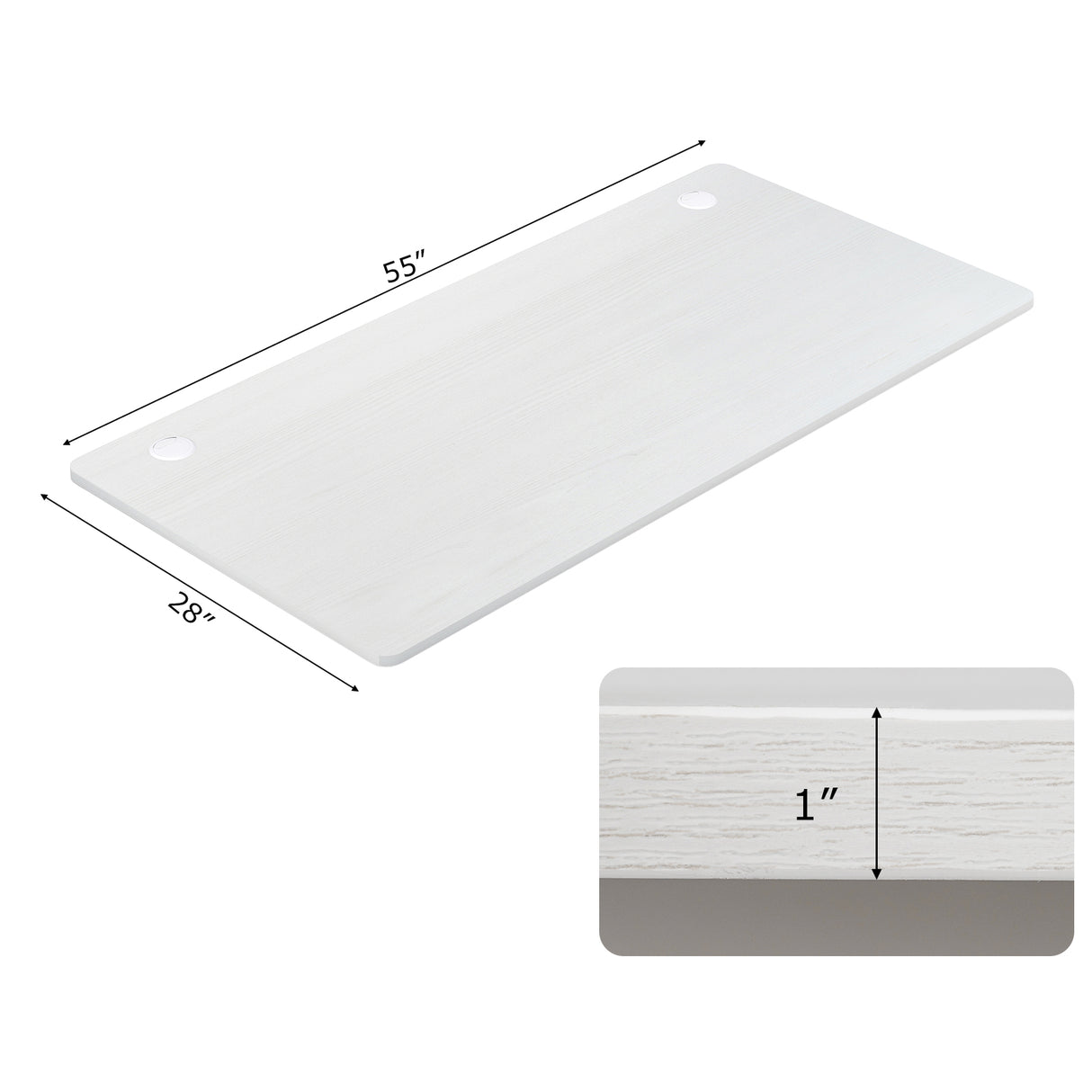 55" x 28" Universal Tabletop for Standard and Standing Desk Frame-Natural