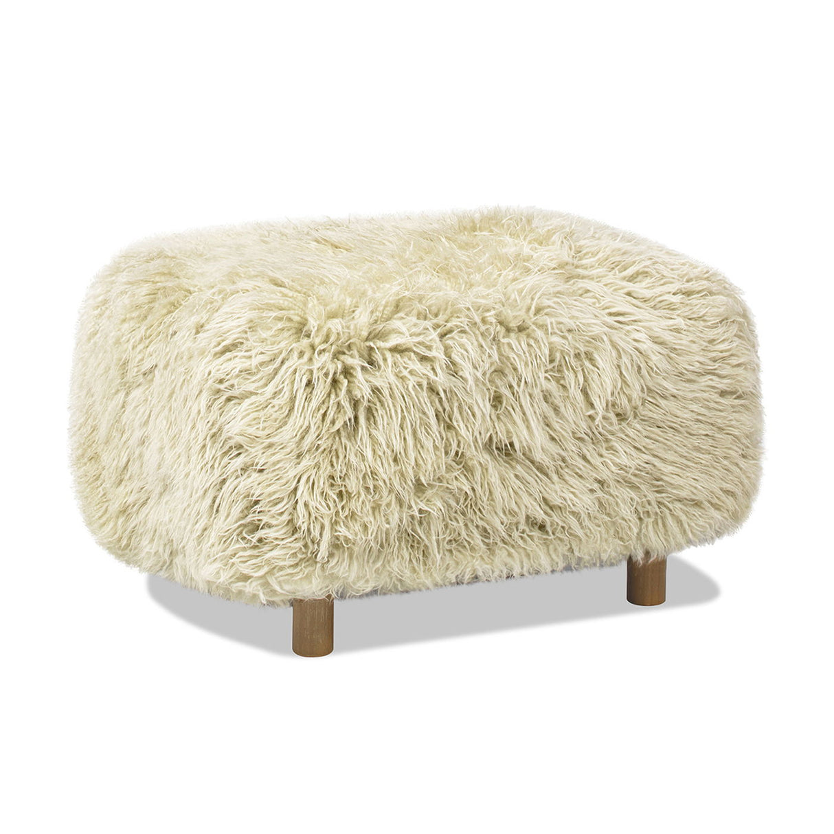 Enchante - New Zealand Sheepskin Rectangular Accent Ottoman - Taupe / Natural by Couch.com