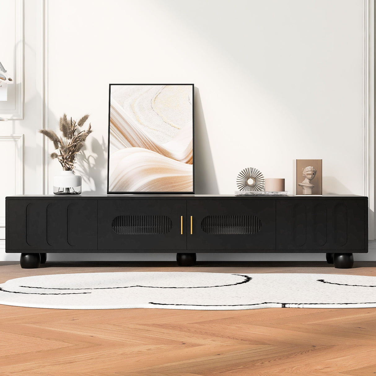 Modern TV Stand For TVs Up To 80", 2 Drawers And Cabinet by Couch.com