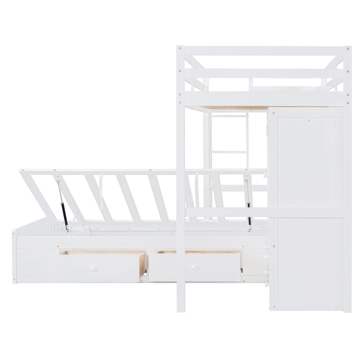 Bunk Bed With Drawers, Wardrobe, Storage Shelves And Hydraulic by Couch.com