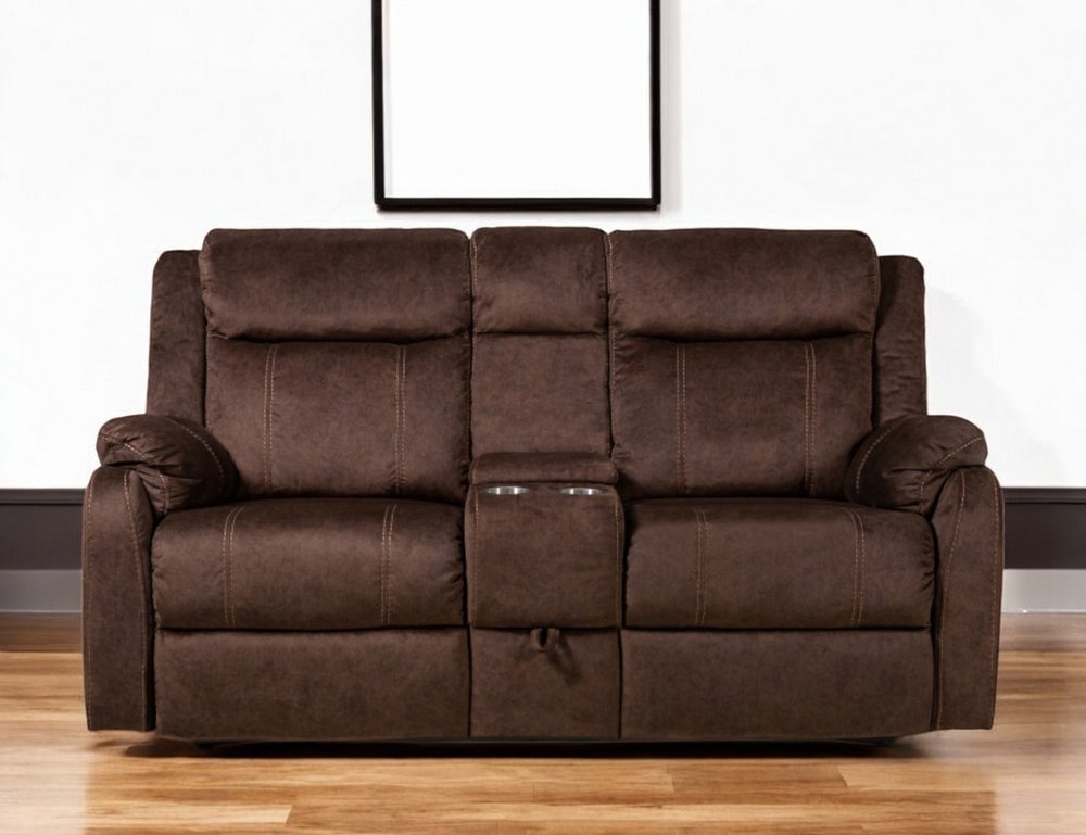 70" Dark Brown Manual Reclining Loveseat With Storage