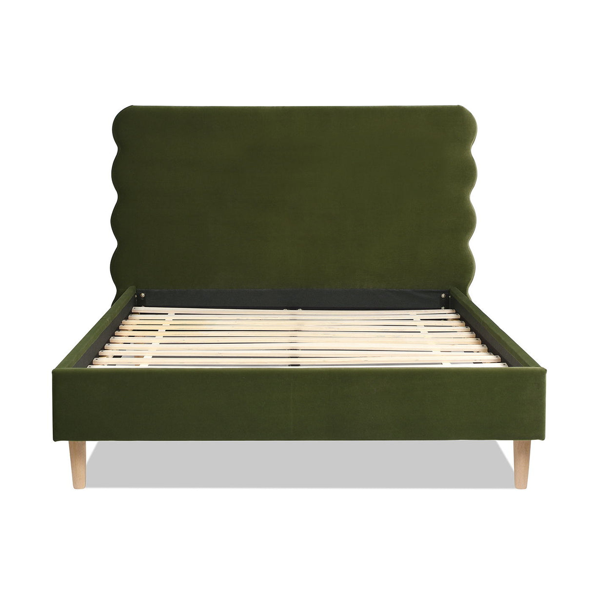 Stockholm - Modern Wavy Headboard Platform Bed by Couch.com