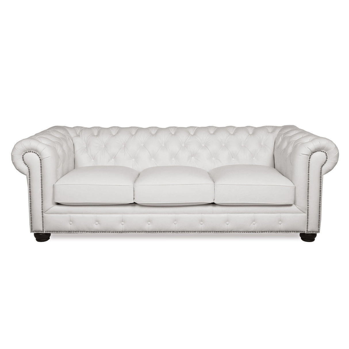 Traditional Tufted Leather Chesterfield Nailhead Sofa by Couch.com