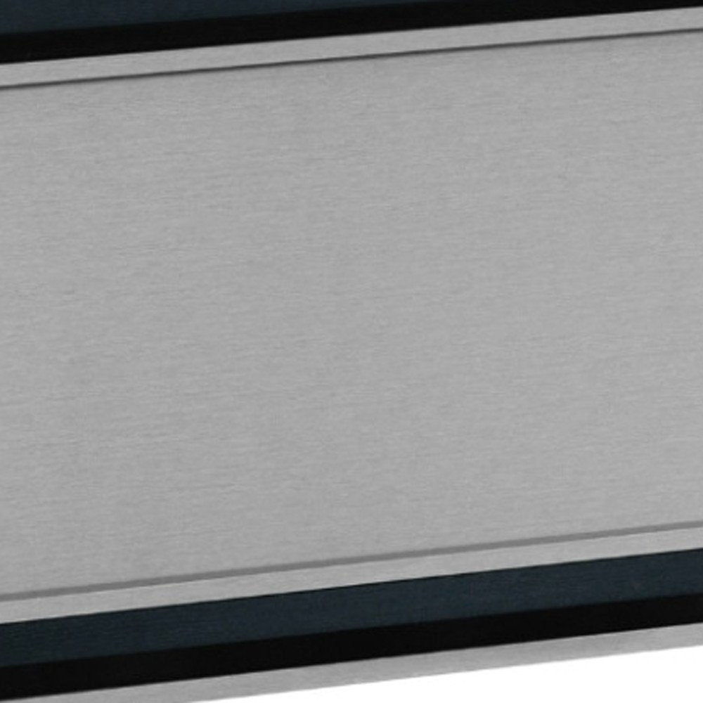 Gray Ribbed Texture Wood And Upholstery Queen Bed Frame