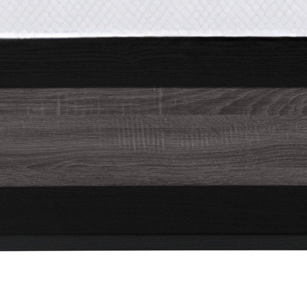 Black And Gray Inlaid Panels Queen Bed Frame
