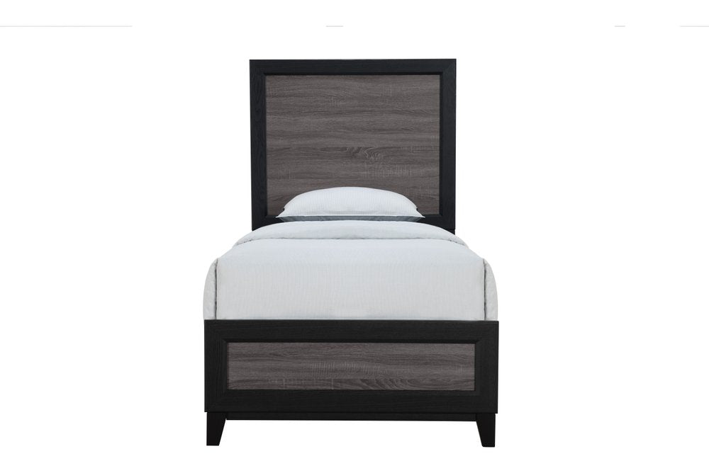 Black and Gray Wood Twin Bed Frame