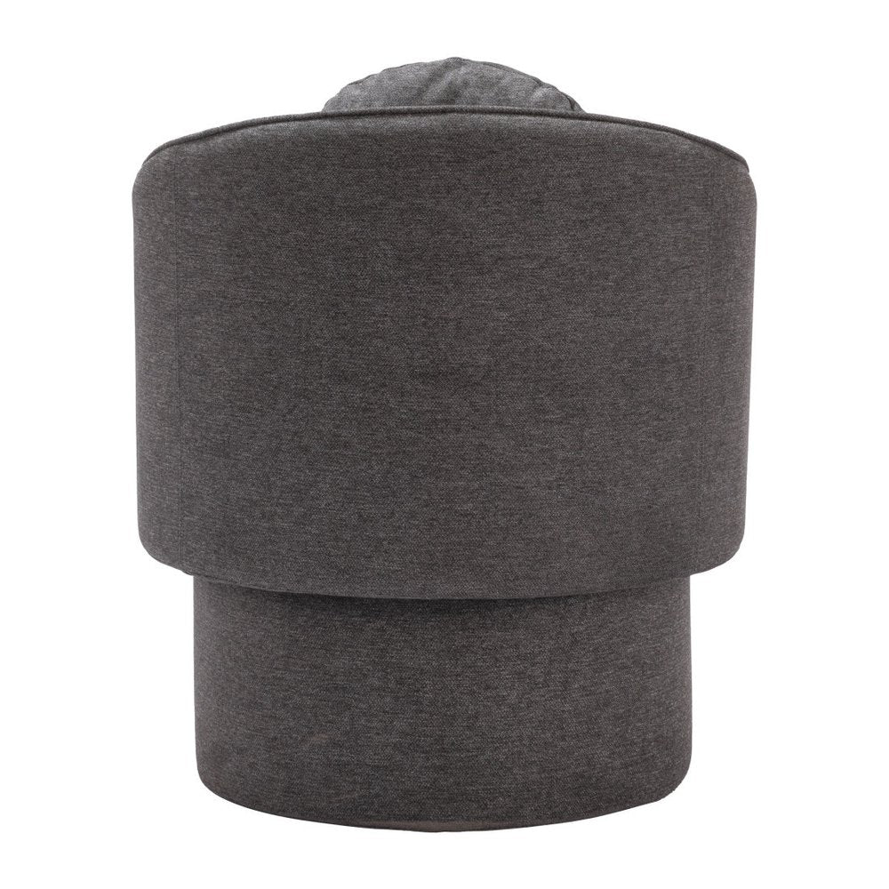 28" Gray Upholstered Club Chair And Toss Pillow