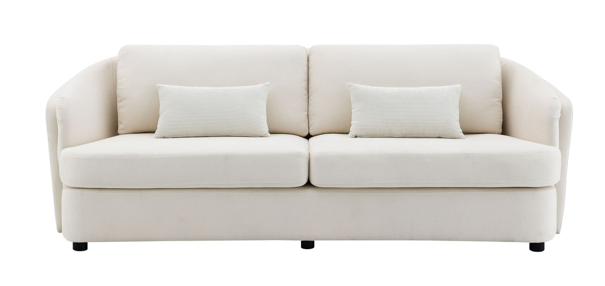 Mariko - Linen Sofa With 2 Toss Pillows - Beige by Couch.com