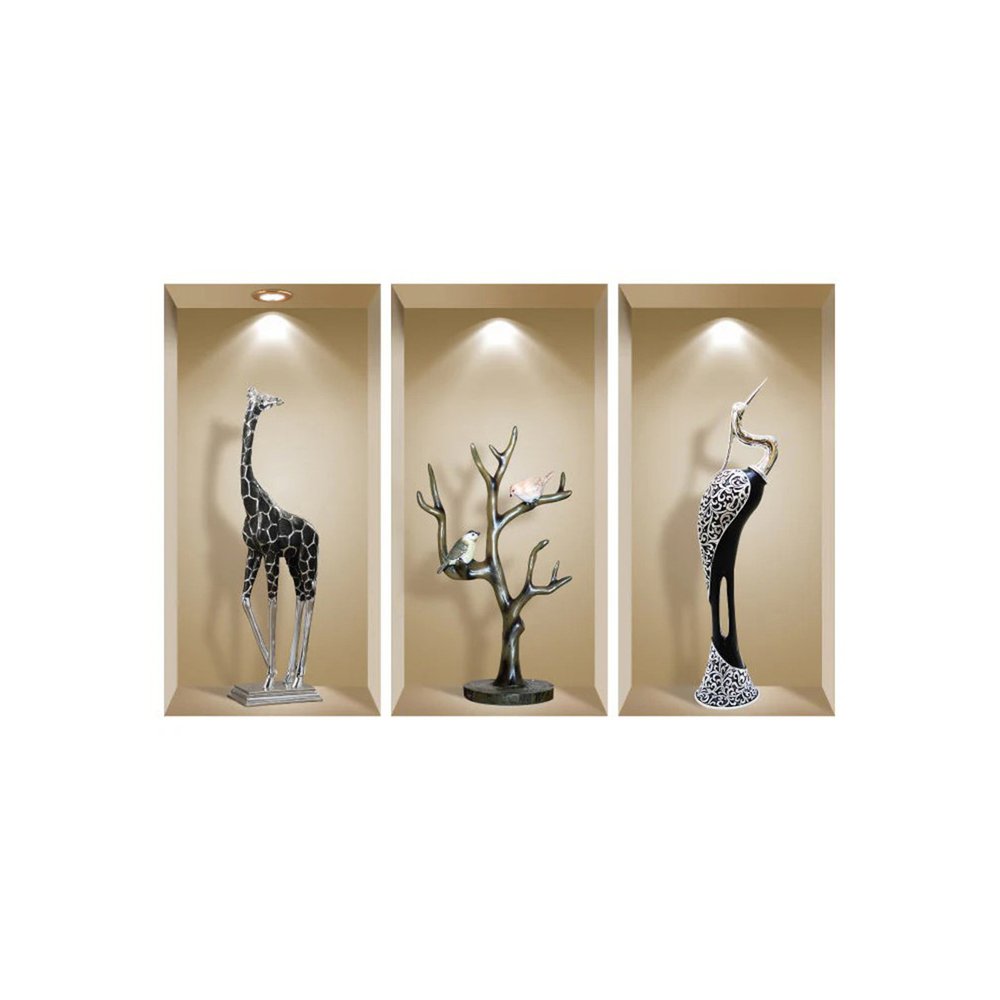 Set of Three Apa Faux Niche 3D Peel and Stick Wall Decals