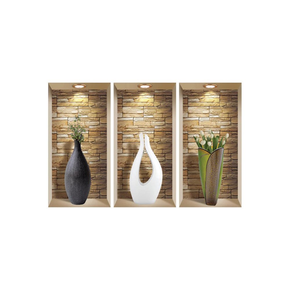 Set of Three Gus Faux Niche 3D Peel and Stick Wall Decals