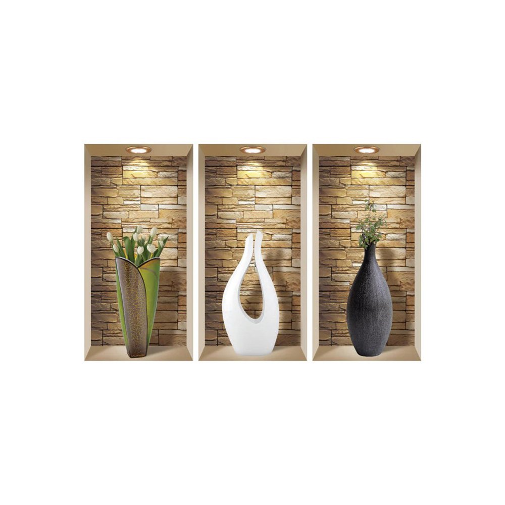 Set of Three Gus Faux Niche 3D Peel and Stick Wall Decals