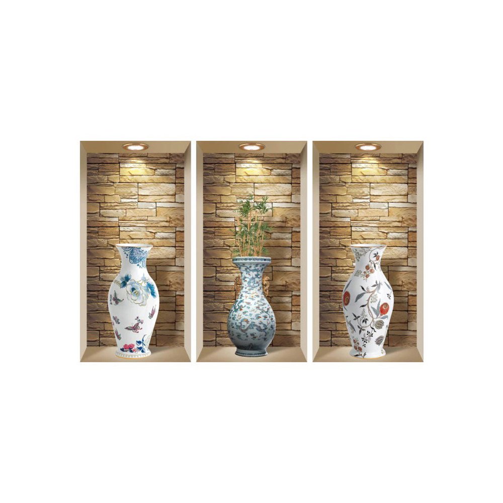 Set of Three Lea Faux Niche 3D Peel and Stick Wall Decals