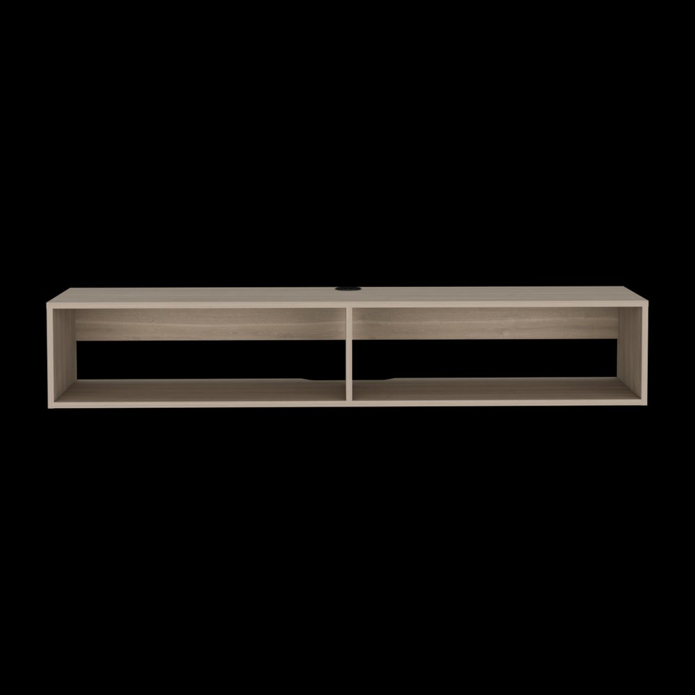 59" Beige Floating Mount TV Stand