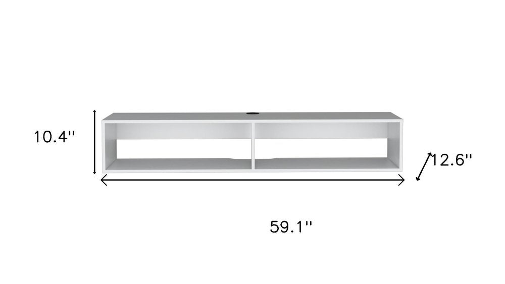 59" White Floating Mount TV Stand