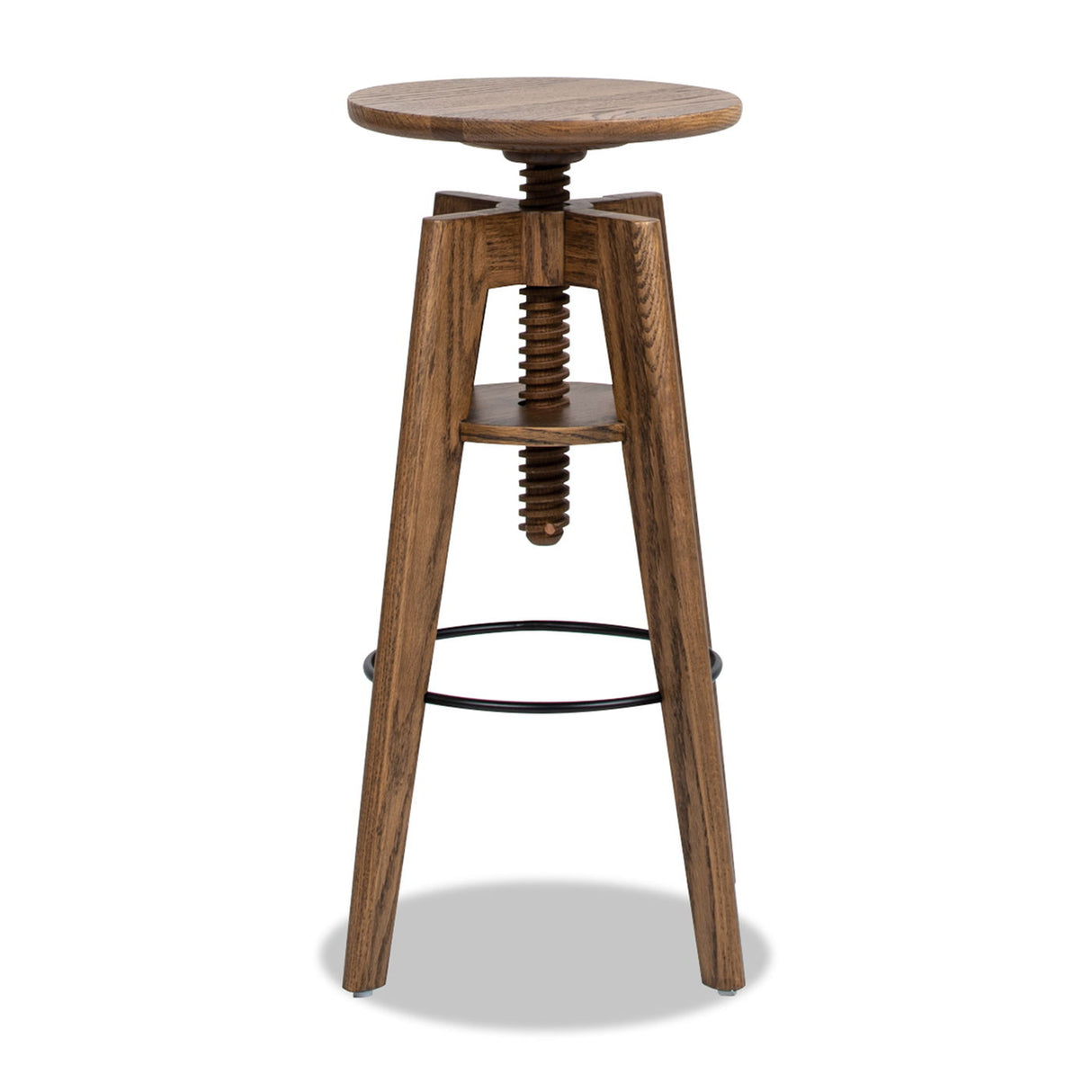 Couch.com Spencer Minimalist Oak Adjustable Bar Counter Stool Walnut Brown Oak, Adjustable, Durable Design, Weather-Resistant, Wood Construction, Light Brown Finish by Couch.com