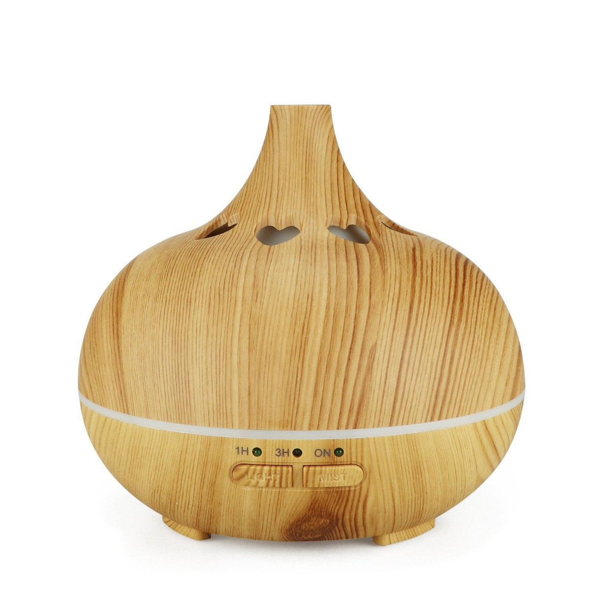 Modern Heart Shapes Aromatherapy Diffuser 550ml With Remote Control Cool Mist Humidifier Ultrasonic Aroma Essential Oil Diffuser for Office Home Bedroom Living Room Study Yoga Spa - Wood Grain, 7 Colors LED Light