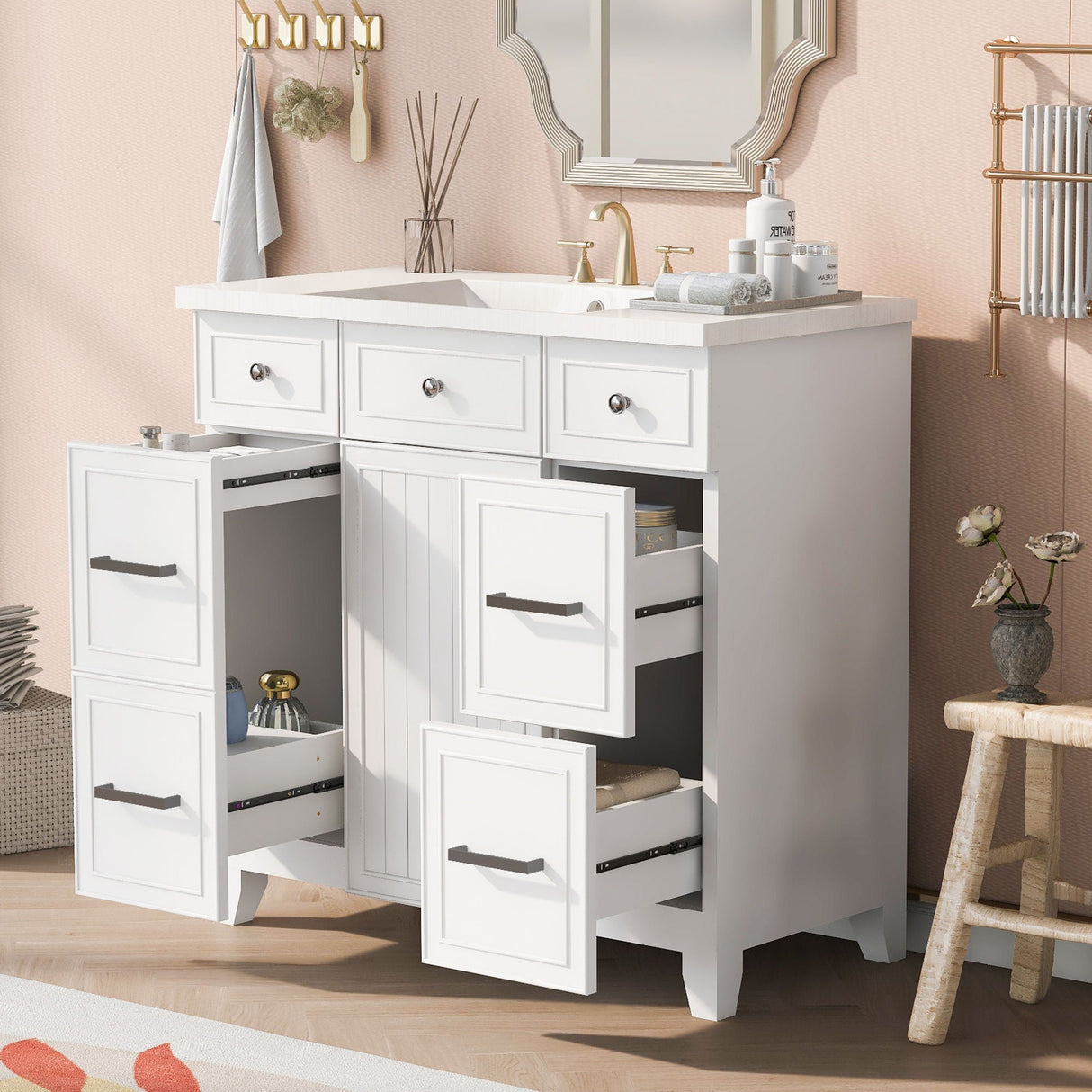 Bathroom Vanity Cabinet With Sink Top Combo Set, Single Sink, Shaker Cabinet With Soft Closing Door And Drawer by Couch.com