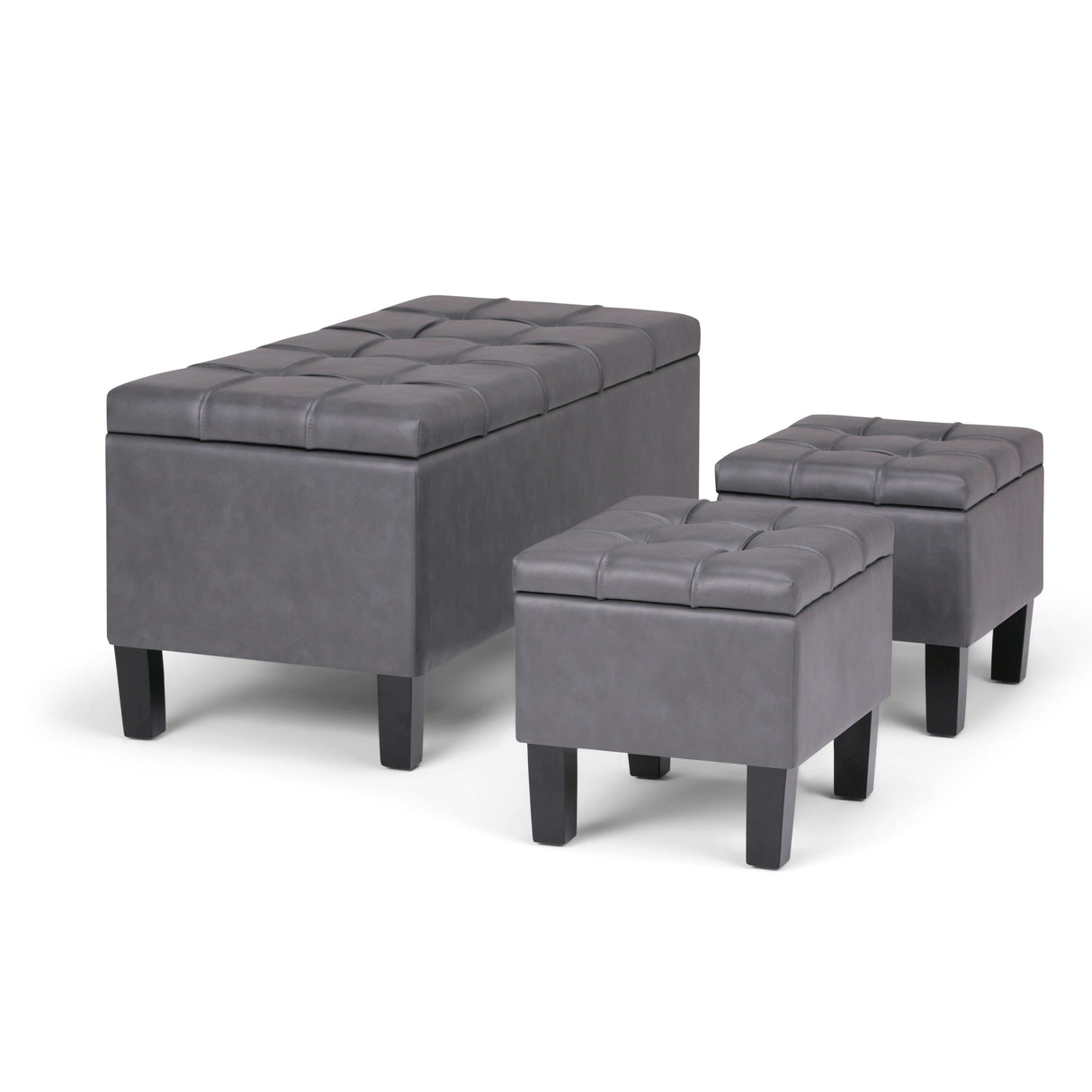 Dover - 3 Piece Storage Ottoman Contemporary Design by Couch.com