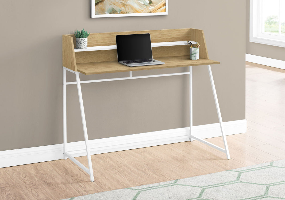 Computer Desk For Home Office, Laptop, Storage Shelves, Marble Look Contemporary & Modern by Couch.com