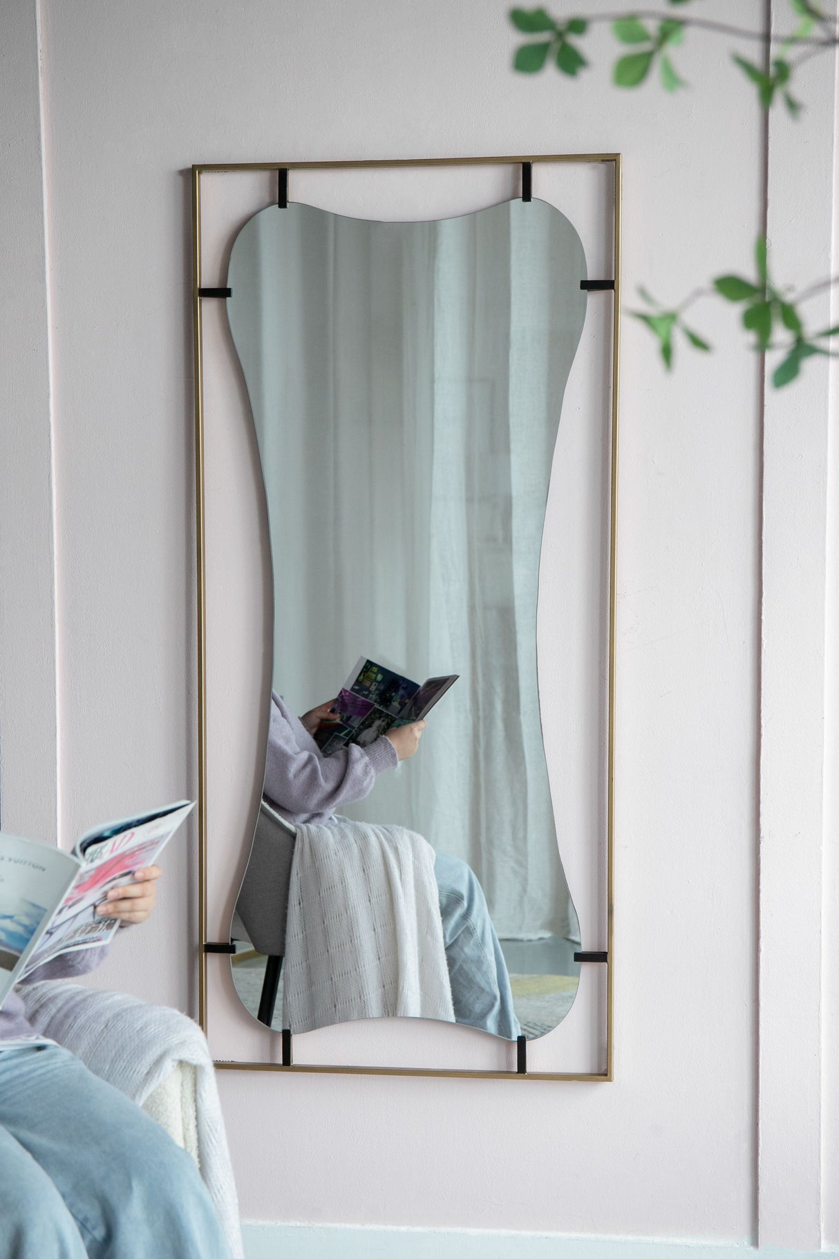 Poppy Mirror With Metal Frame Contemporary Design For Bathroom, Entryway Wall Decor by Couch.com