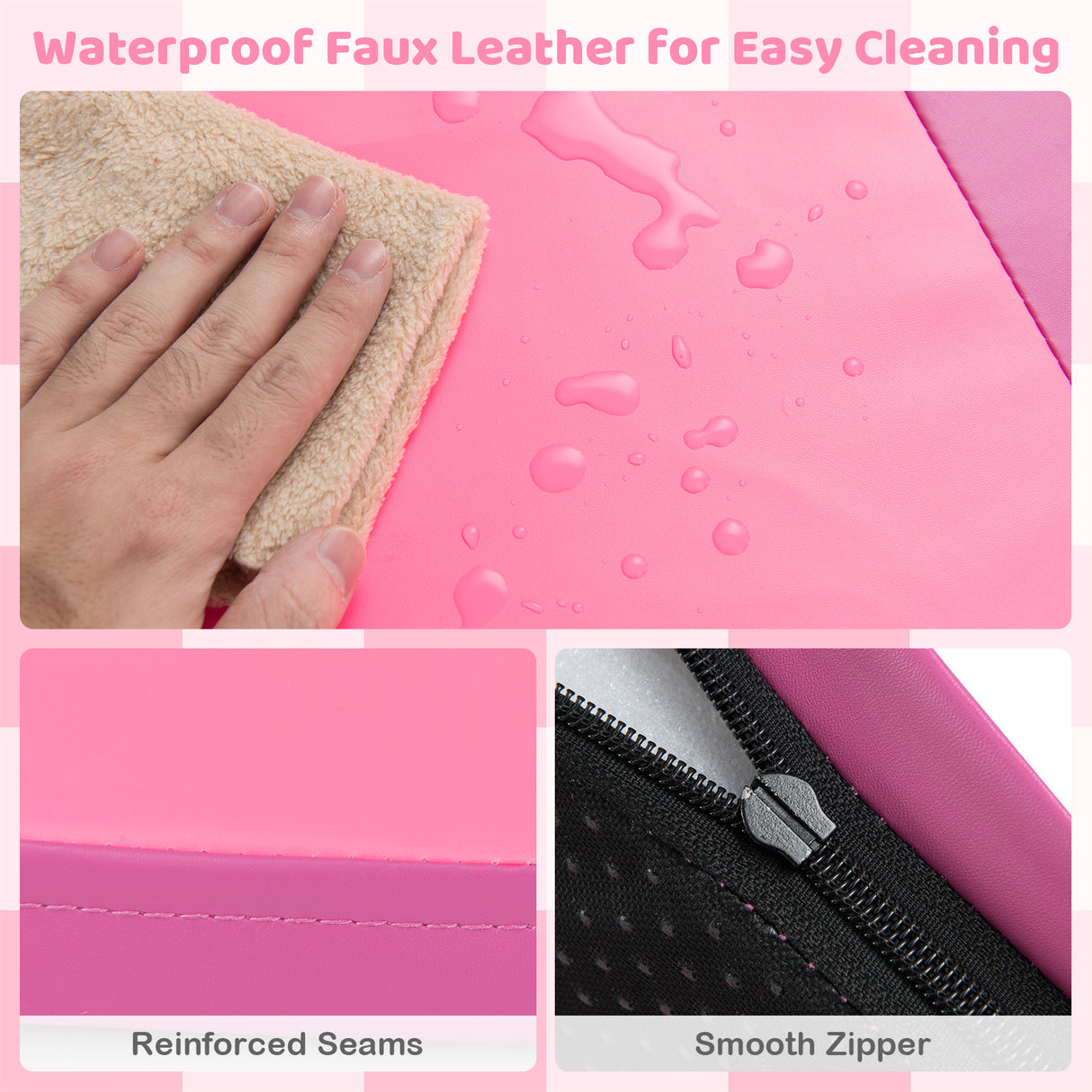 58 Inch Toddler Folding Activity Floor Mat Foam Baby Play Mat-Pink