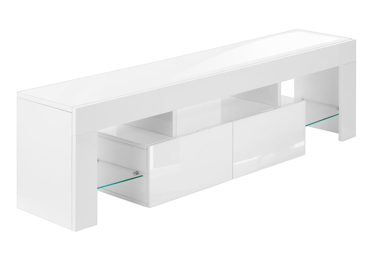 TV Stand, Console, Media Entertainment Center, Storage Cabinet, Glossy Contemporary & Modern - White by Couch.com