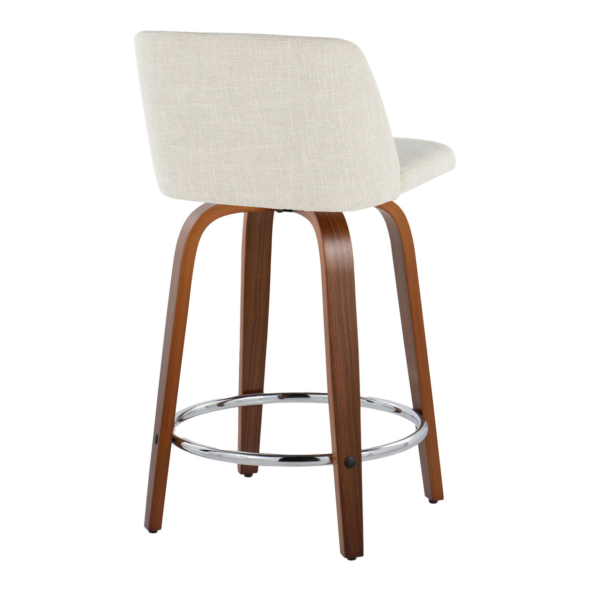 Toriano - Mid Century Modern Fixed Height Counter Stool With Swivel With Round Footrest (Set of 2) by Couch.com