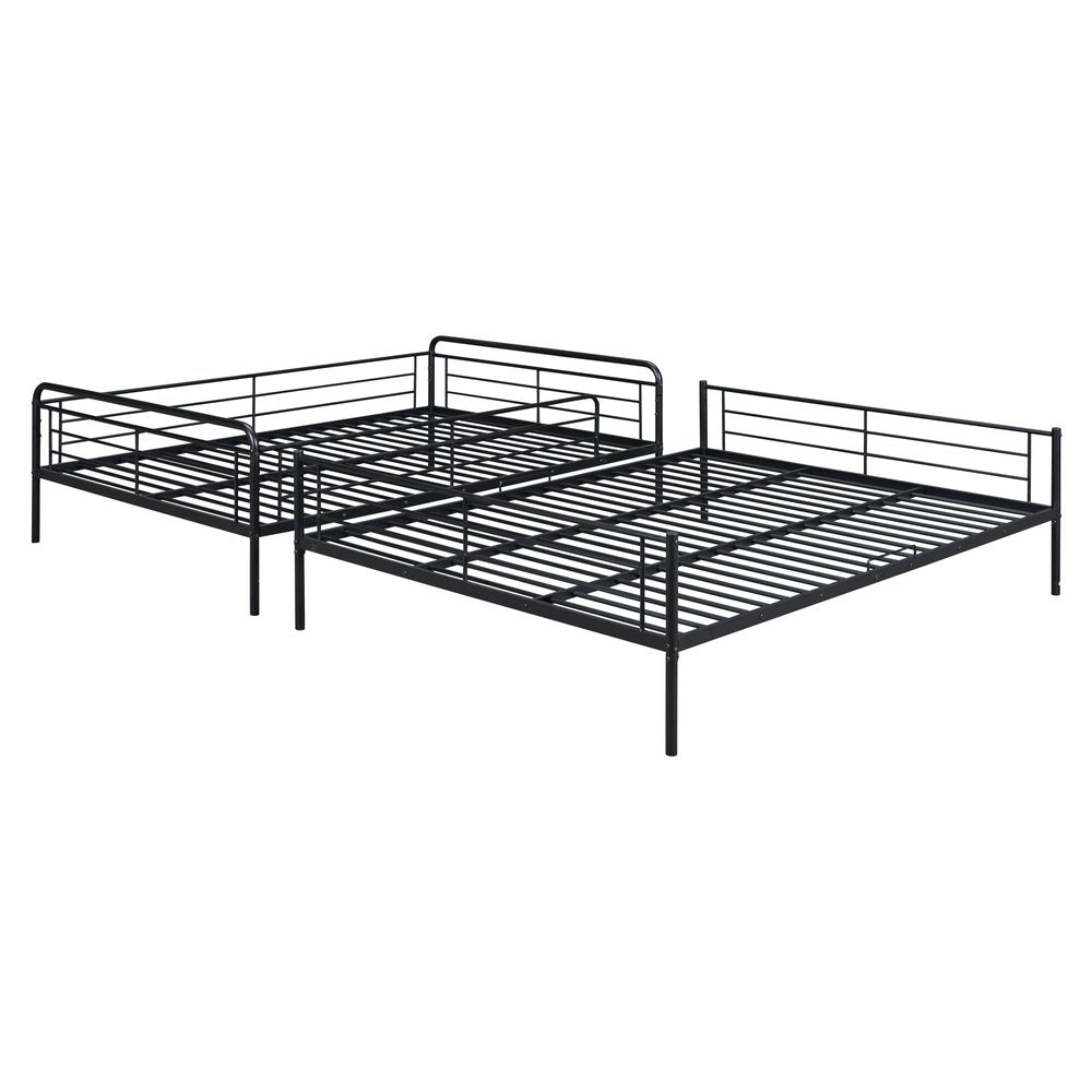 Black Full XL Over Queen Contemporary Metal Bunk Bed