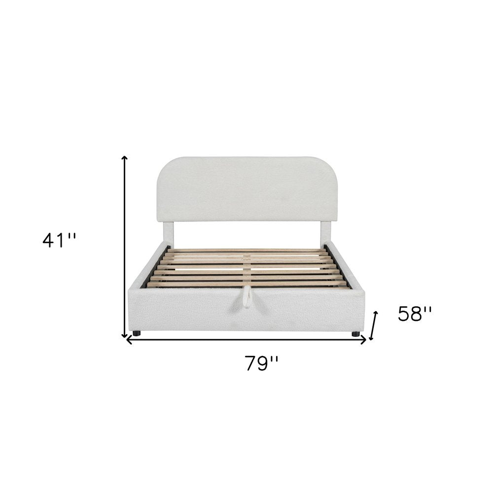 White Tufted Upholstered Full Bed Frame