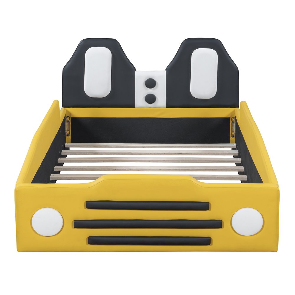 Yellow Tufted Upholstered Twin Bed Frame