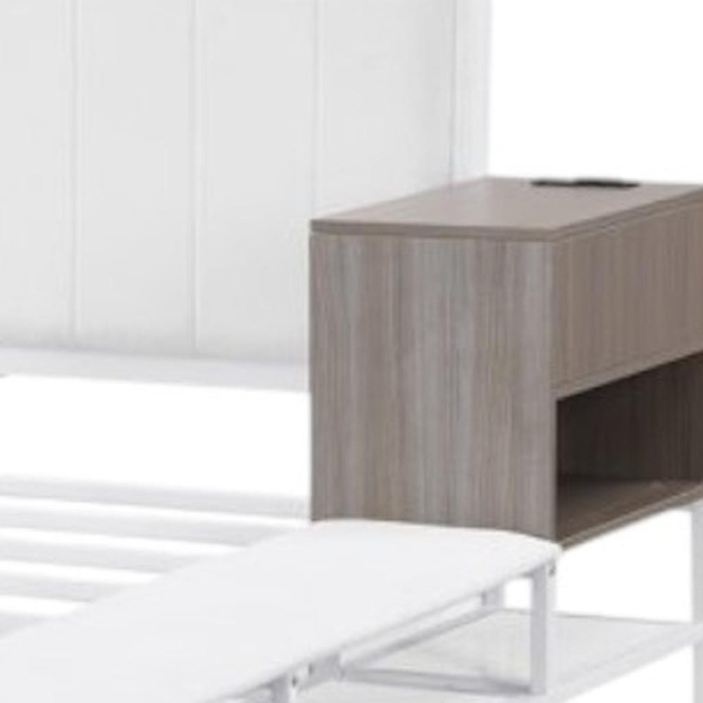 White Metal And Tufted Upholstery Upholstered Full Bed Frame