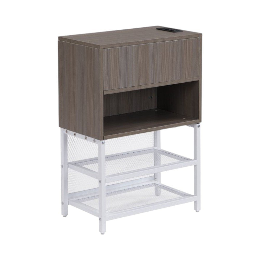 White Metal And Tufted Upholstery Upholstered Full Bed Frame