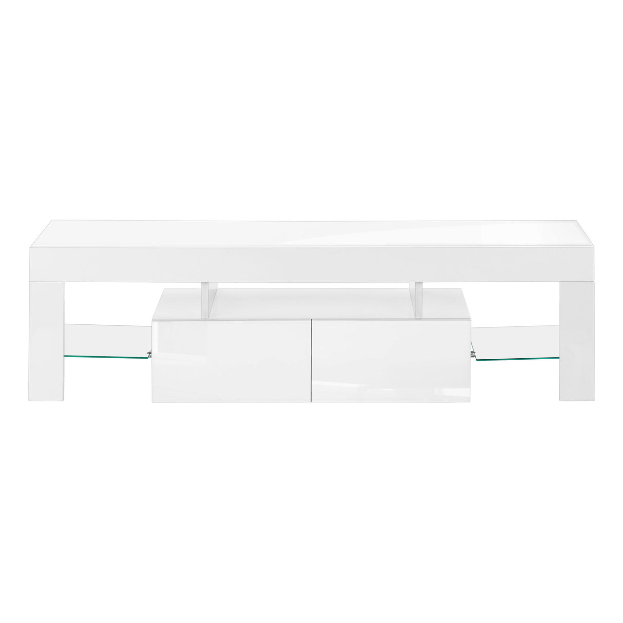 TV Stand, Console, Media Entertainment Center, Storage Cabinet, Glossy Contemporary & Modern - White by Couch.com