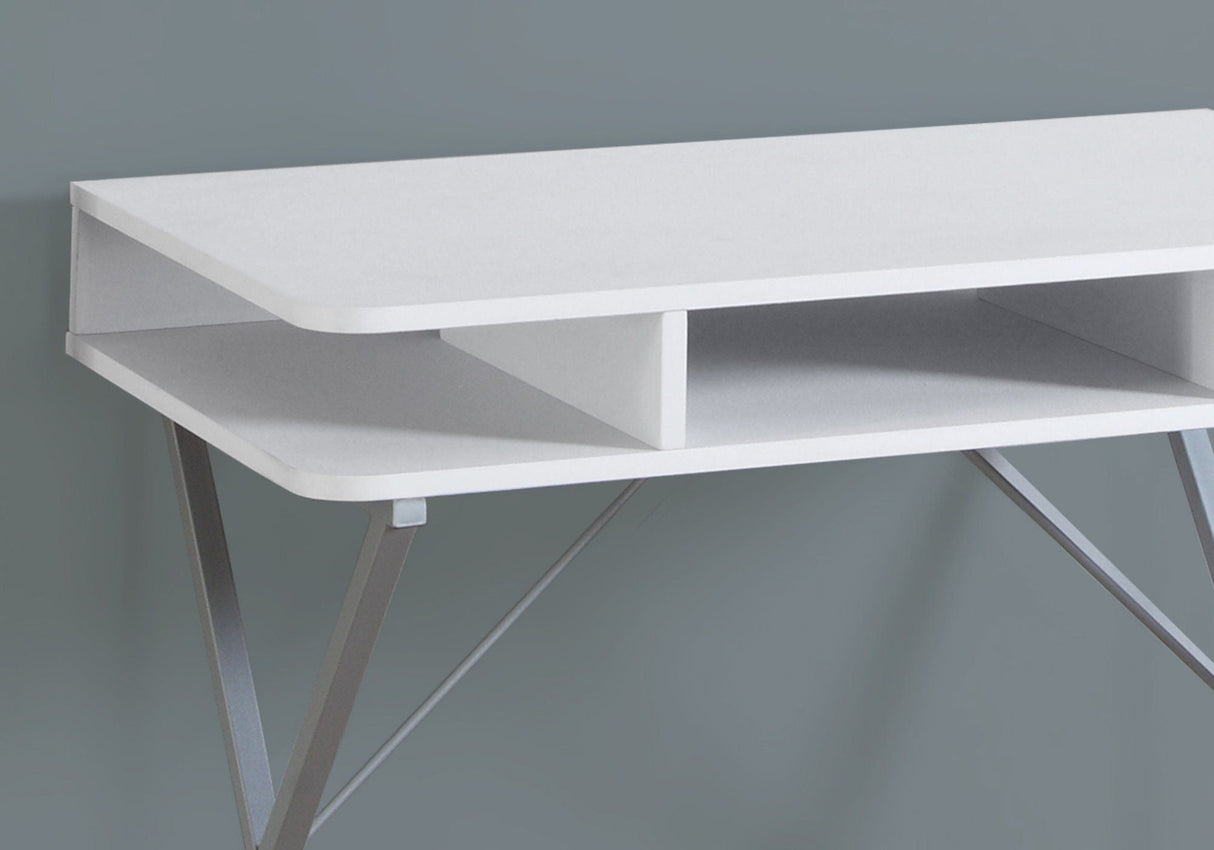 Computer Desk For Home Office, Laptop, Storage Shelves, Modern Convenient Design - White by Couch.com