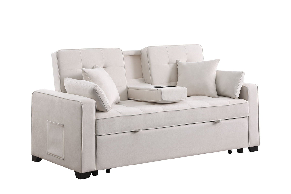 Cody II - 69.5"W Woven Fabric Convertible Sleeper Loveseat with Cup Holder by Couch.com