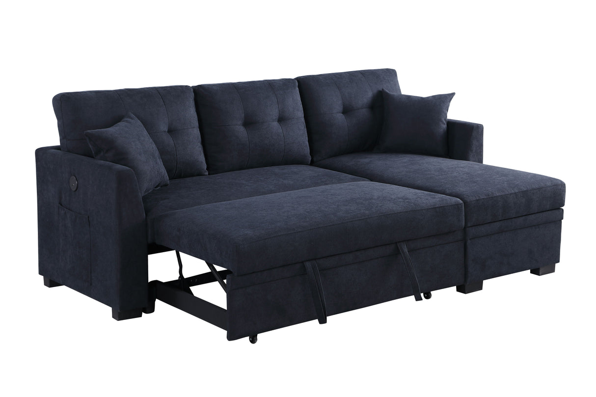 Sectional Sofa Bed L Shaped Sofa Couch Bed With USB Port, Reversible Chaise With Storage by Couch.com
