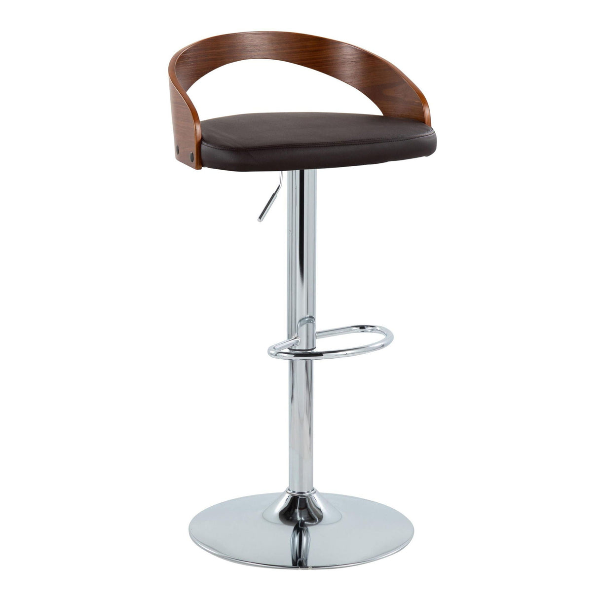 Grotto - Mid Century Modern Adjustable Height Barstool, Swivel With Oval Footrest (Set of 2) by Couch.com